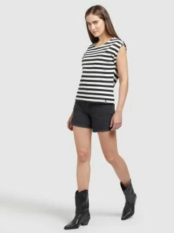 Khujo Damen T-Shirt - LHADSE STRIPES -Khujo Verkäufe Damen T Shirt LHADSE STRIPES pdstandard 624973 0001 modelfront 3